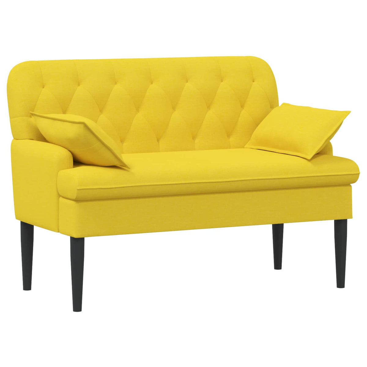 Lænestol med knap tufting Lys Gul 111 x 68 x 80 cm Stof