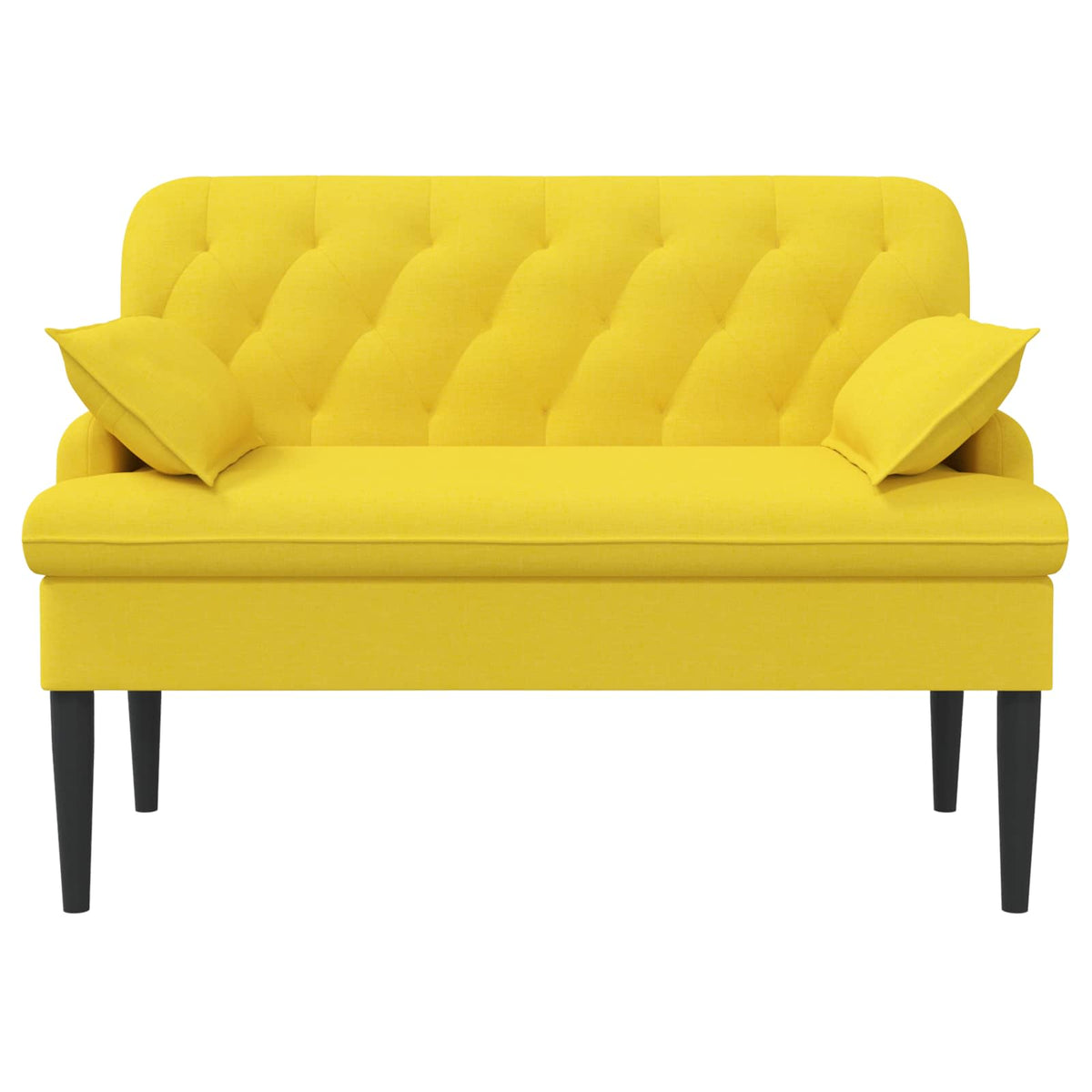 Lænestol med knap tufting Lys Gul 111 x 68 x 80 cm Stof