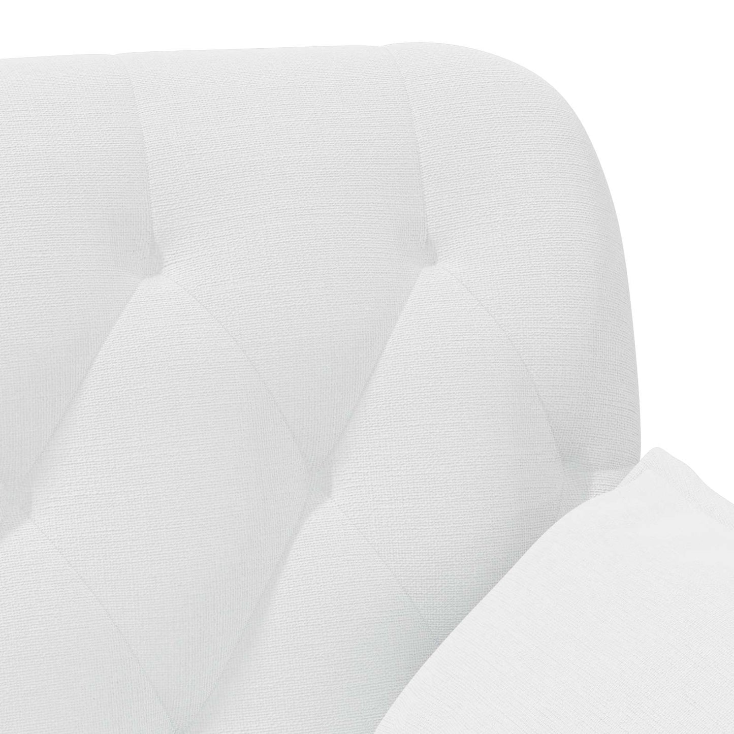 Lænestol med knap tufting Hvid 111 x 68 x 80 cm Stof