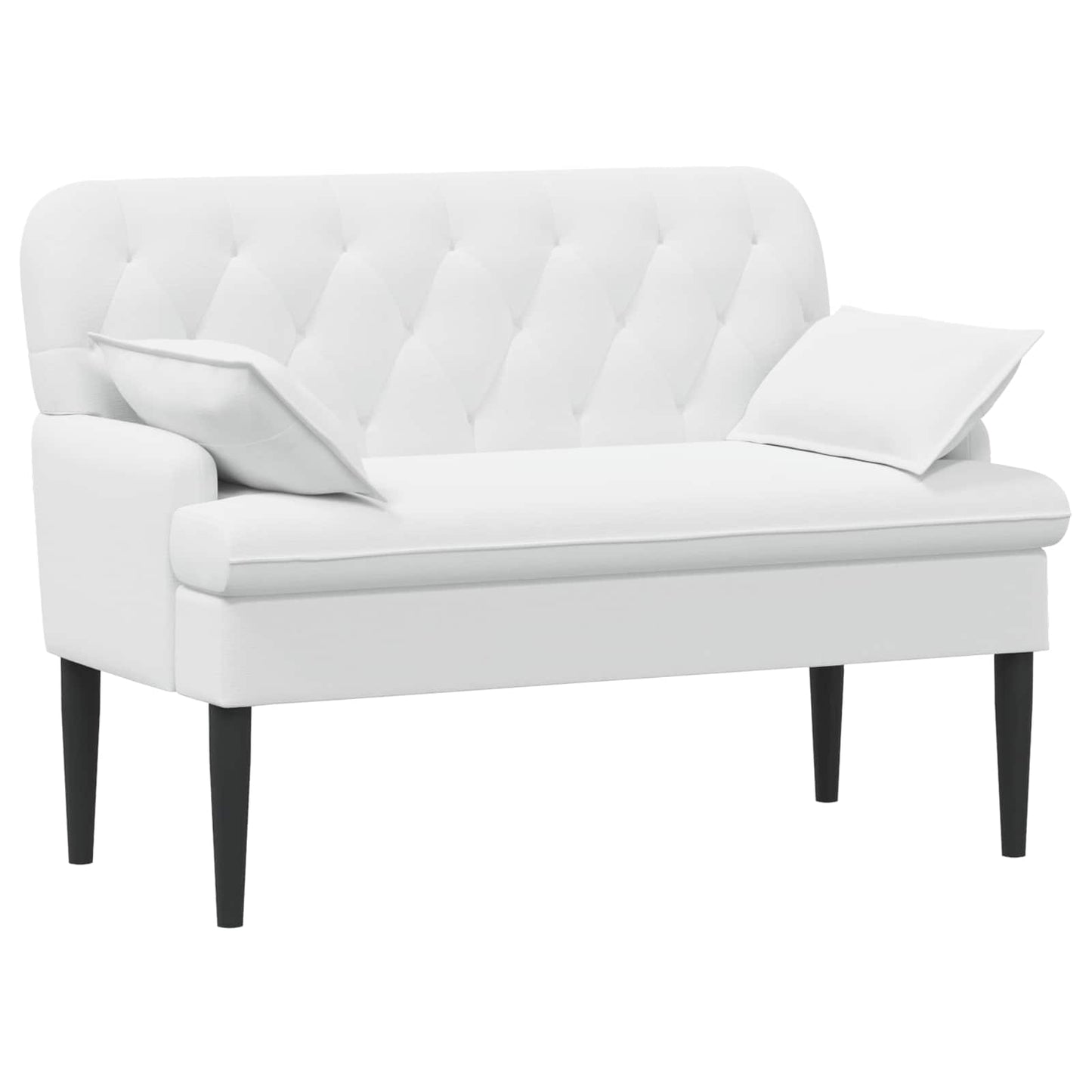 Lænestol med knap tufting Hvid 111 x 68 x 80 cm Stof