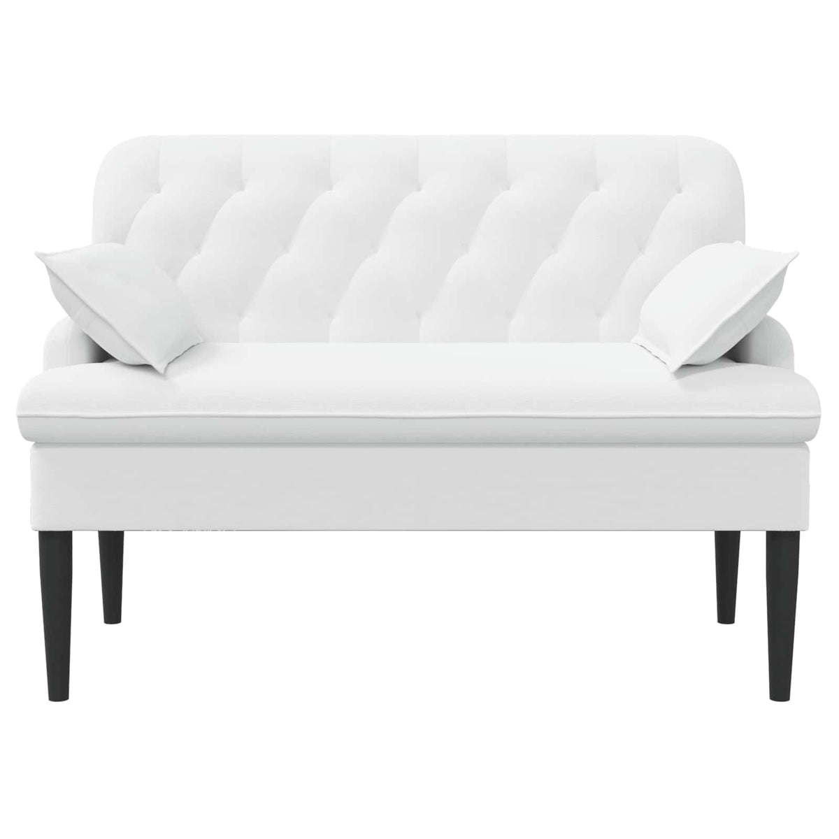 Lænestol med knap tufting Hvid 111 x 68 x 80 cm Stof