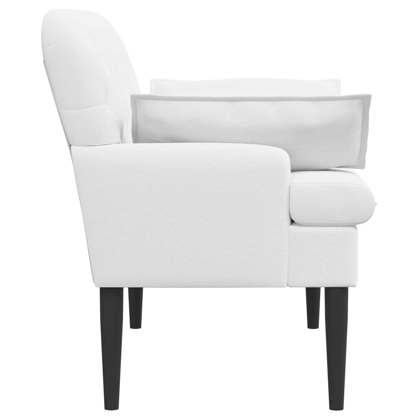 Lænestol med knap tufting Hvid 111 x 68 x 80 cm Stof