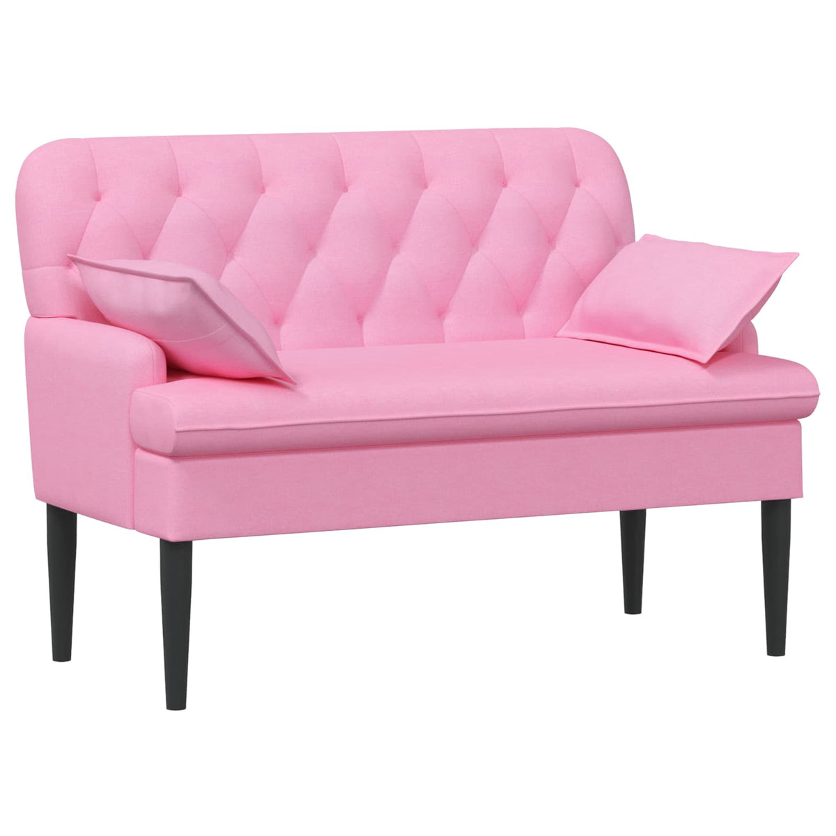 Lænestol med knap tufting Lyserød 111 x 68 x 80 cm Stof
