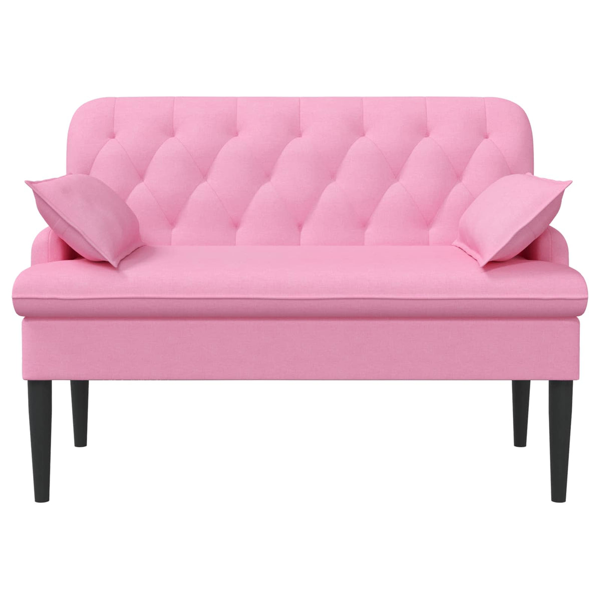 Lænestol med knap tufting Lyserød 111 x 68 x 80 cm Stof