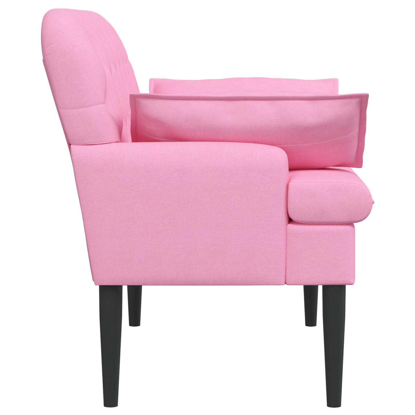 Lænestol med knap tufting Lyserød 111 x 68 x 80 cm Stof