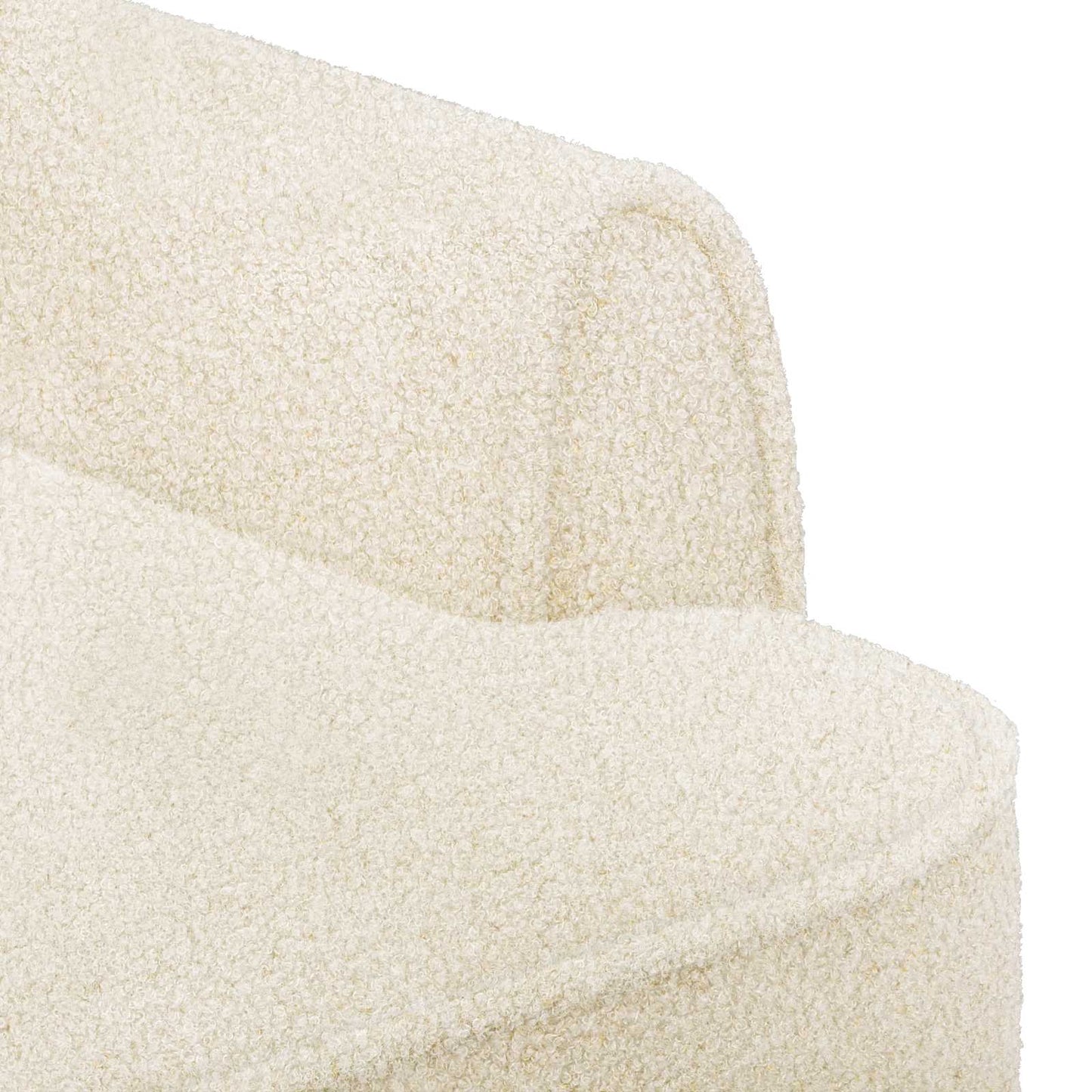 Lænestol med knap tufting Cremefarvet 117 x 67 x 77 cm Bouclé