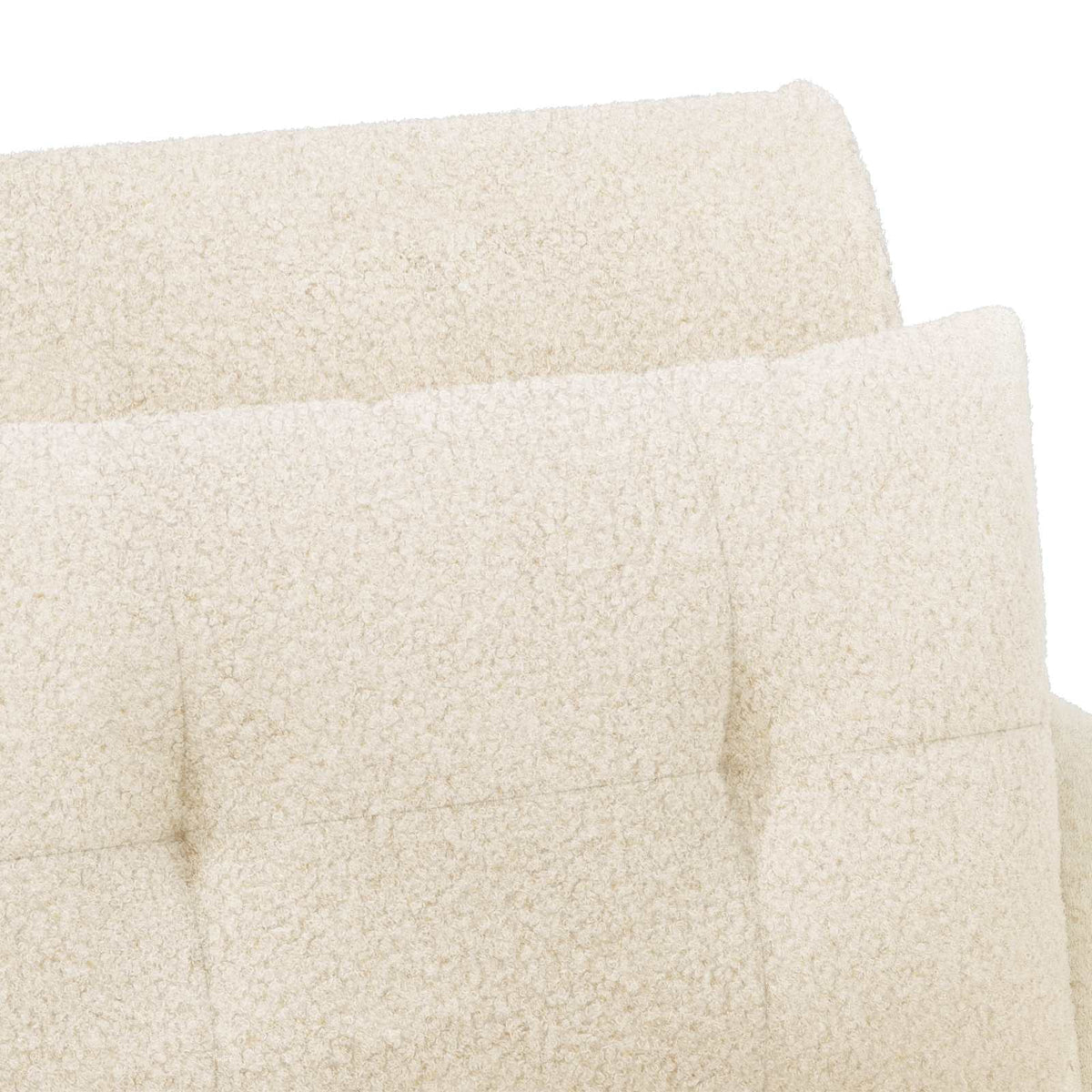 Lænestol med knap tufting Cremefarvet 117 x 67 x 77 cm Bouclé