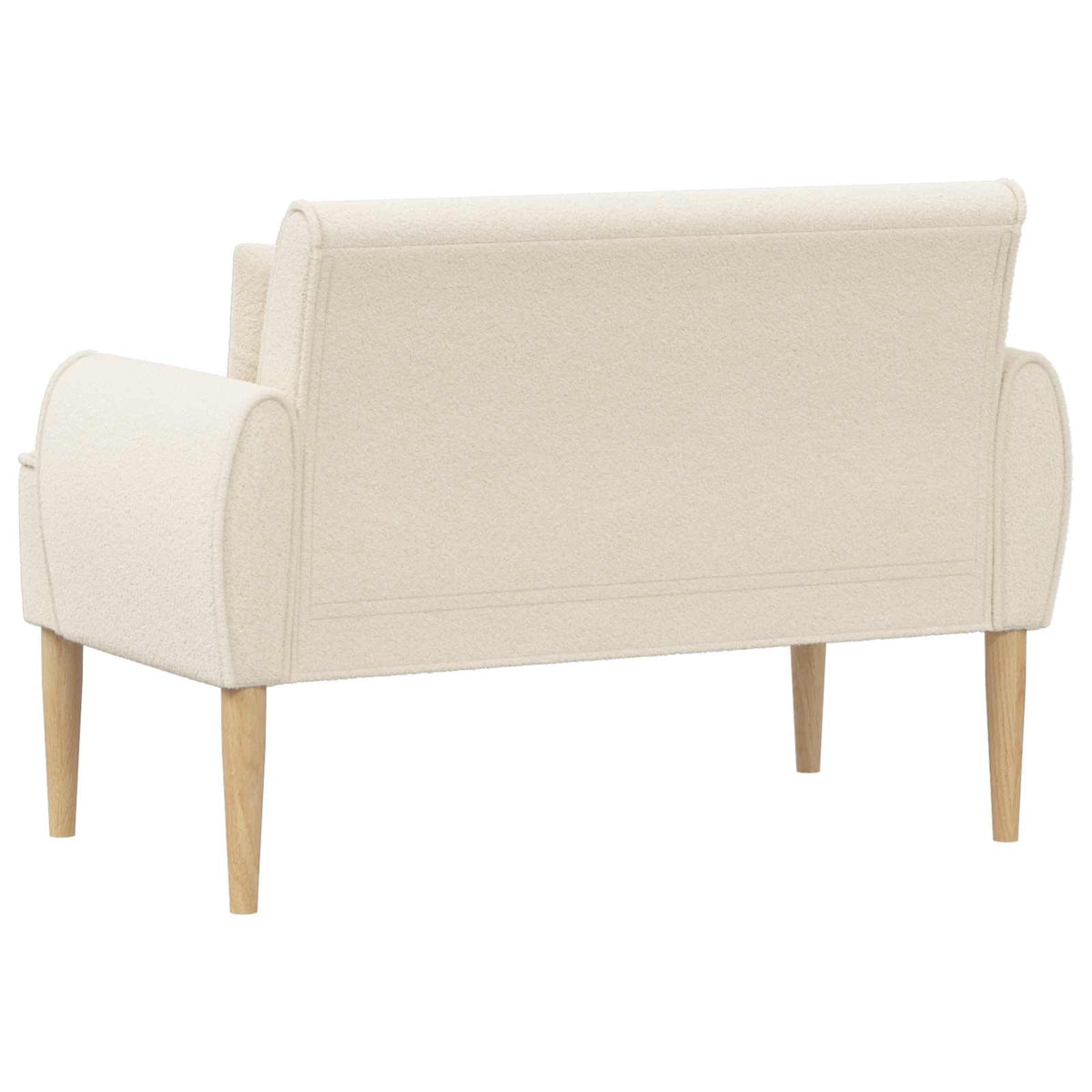 Lænestol med knap tufting Cremefarvet 117 x 67 x 77 cm Bouclé