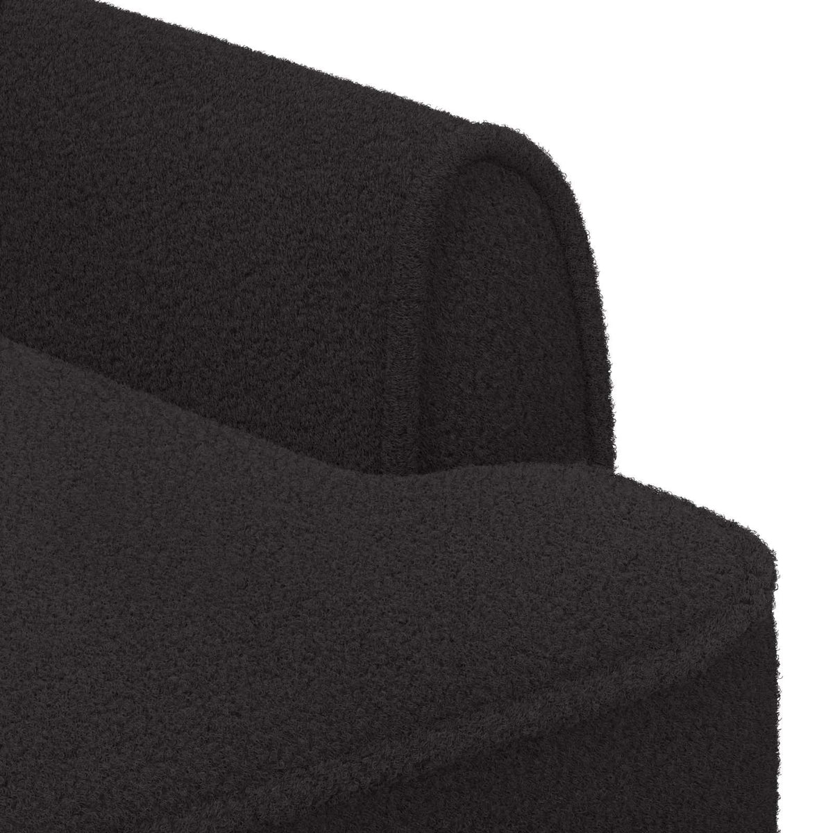 Lænestol med knap tufting Sort 117 x 67 x 77 cm Bouclé