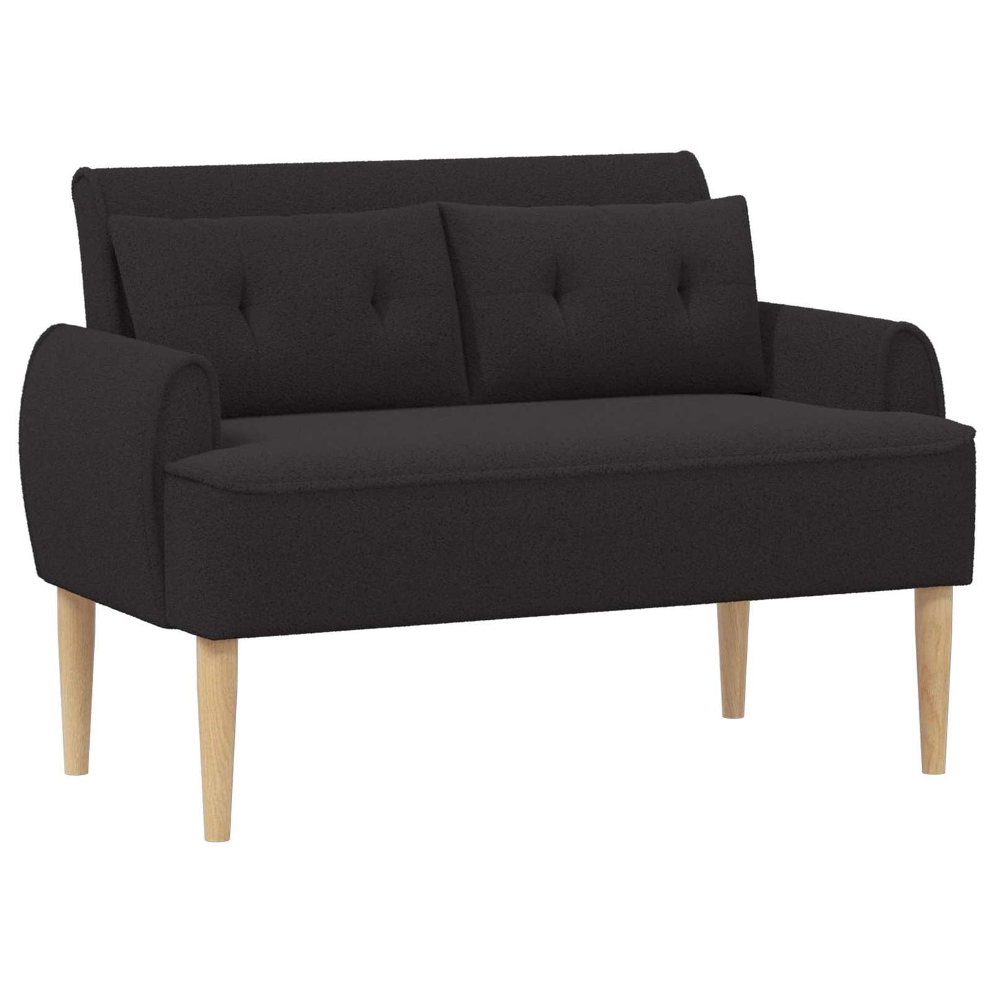 Lænestol med knap tufting Sort 117 x 67 x 77 cm Bouclé