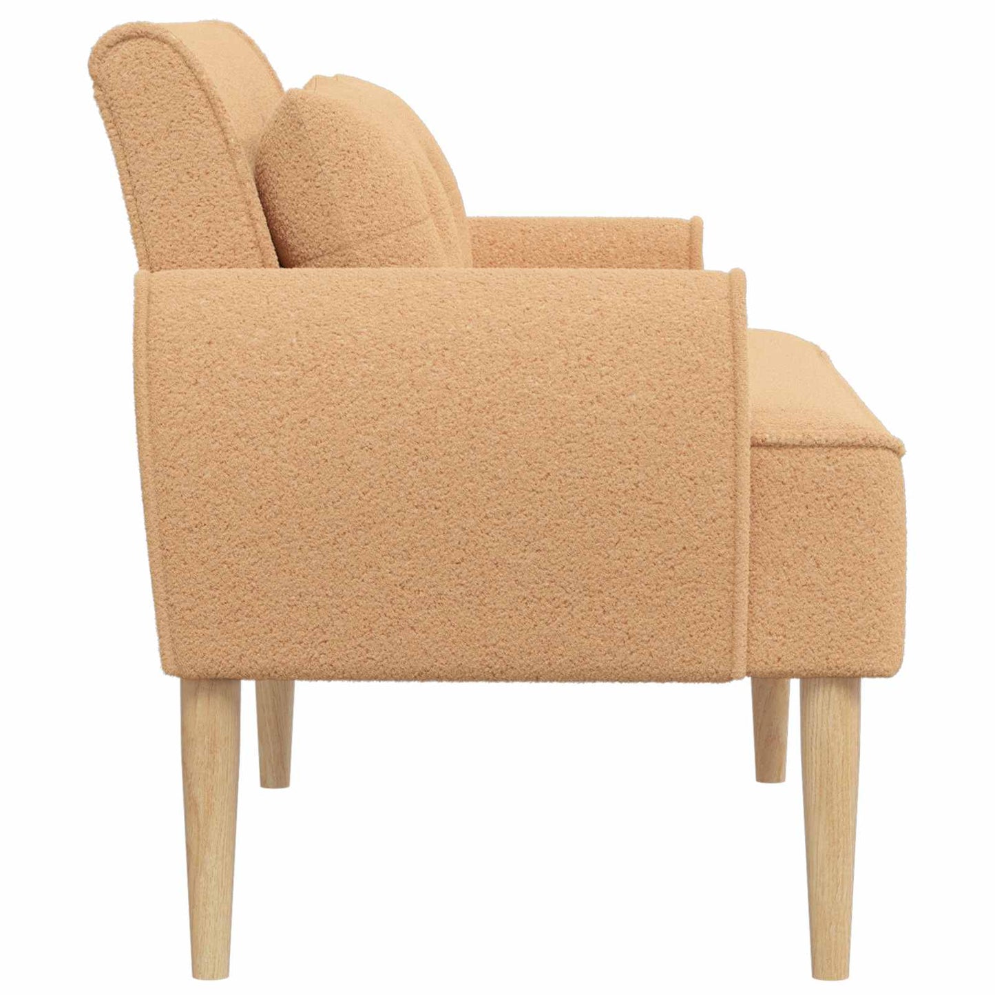 Lænestol med knap tufting Beige 117 x 67 x 77 cm Bouclé