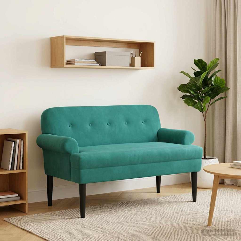 Lænestol med knap tufting Turkis 120 x 66 x 78 cm Fløjl