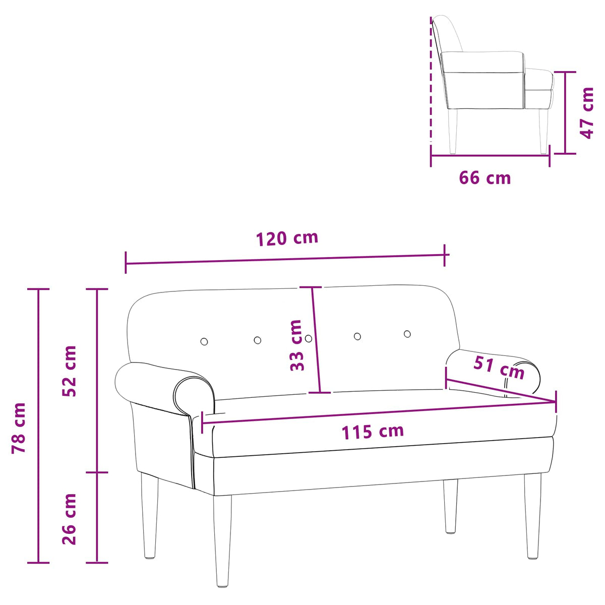 Lænestol med knap tufting Turkis 120 x 66 x 78 cm Fløjl