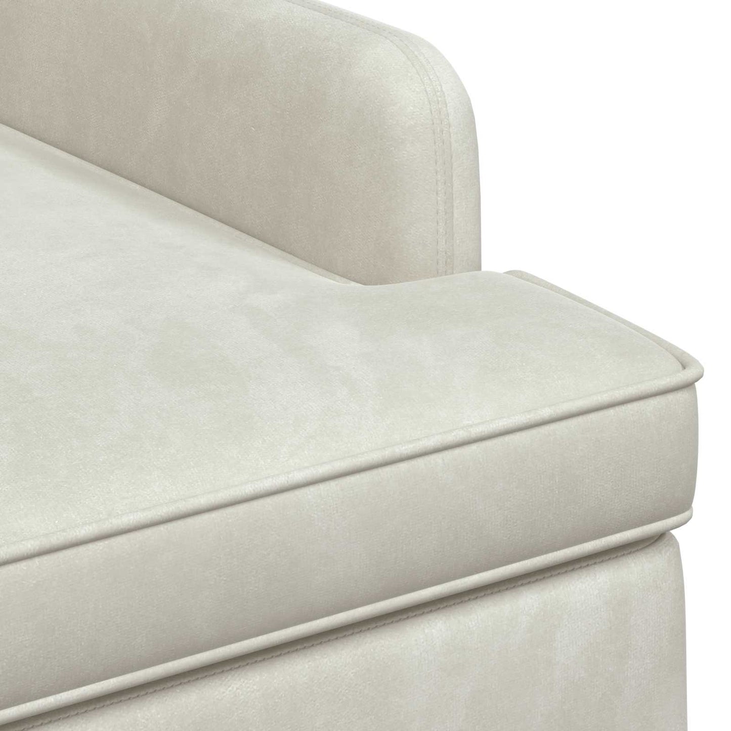 Lænestol med knap tufting Cremefarvet 111 x 65 x 79 cm Fløjl