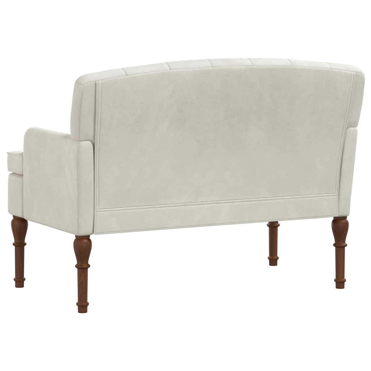 Lænestol med knap tufting Cremefarvet 111 x 65 x 79 cm Fløjl