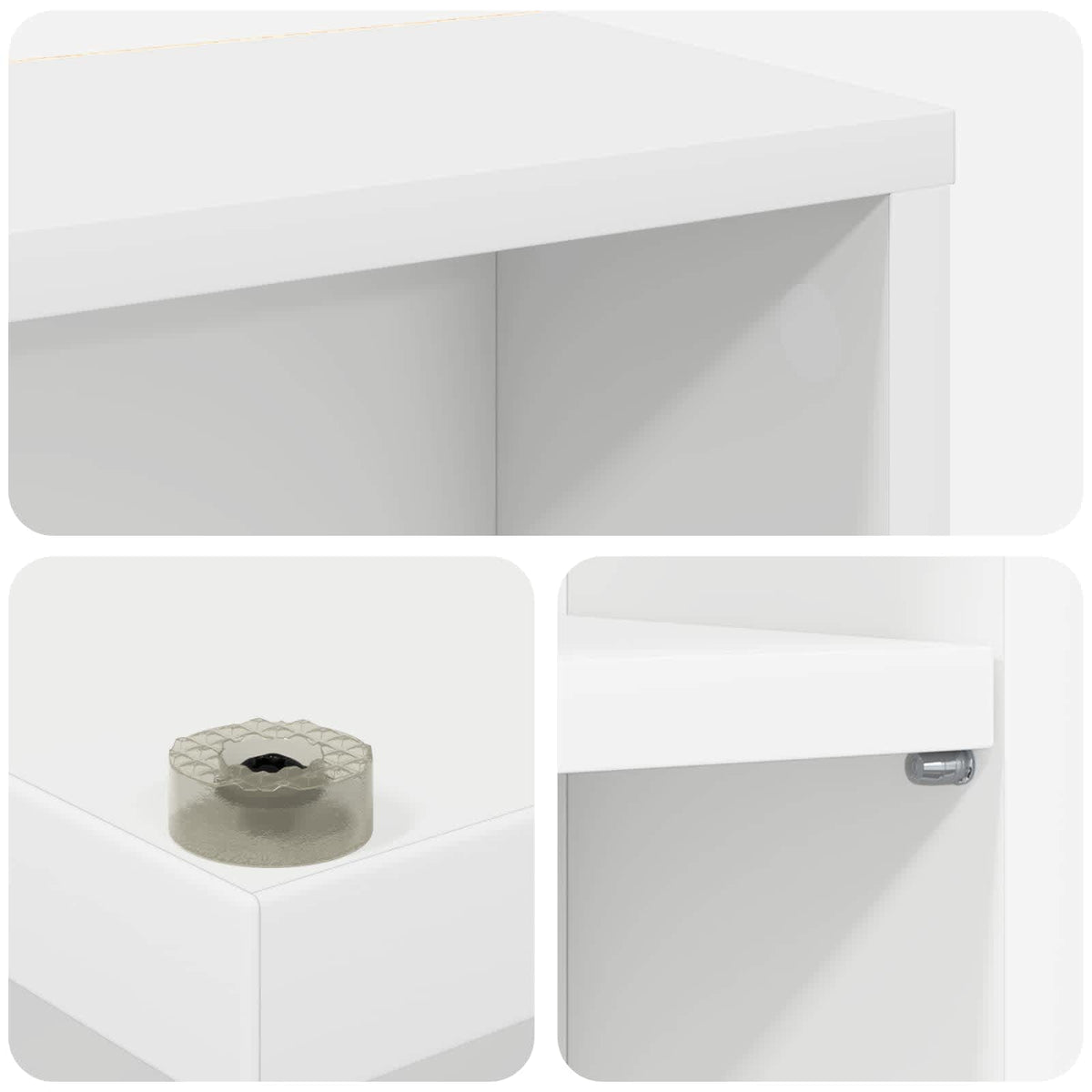 CD Skab 2 stk. Hvid 33 x 23,5 x 175 cm Konstrueret træ