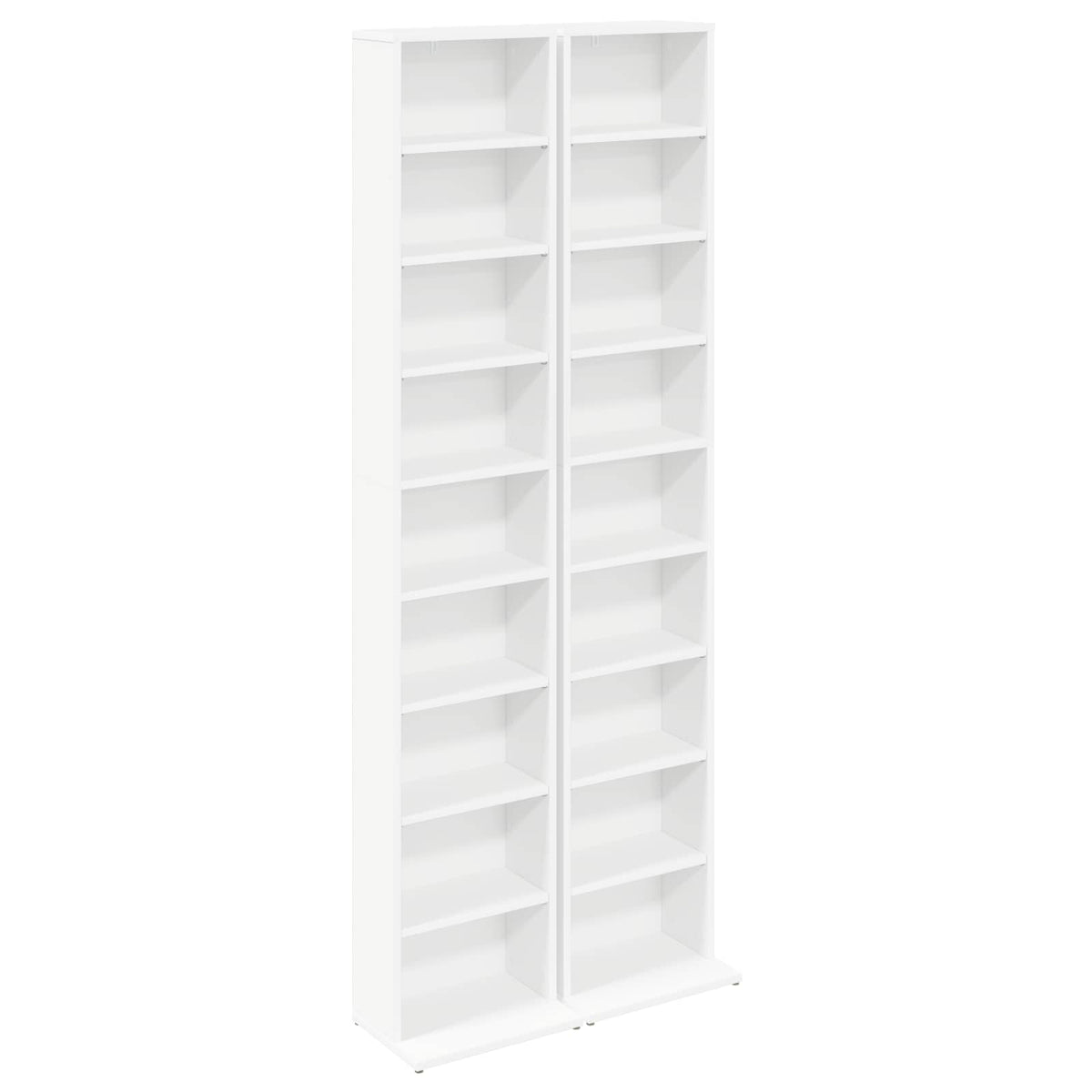 CD Skab 2 stk. Hvid 33 x 23,5 x 175 cm Konstrueret træ
