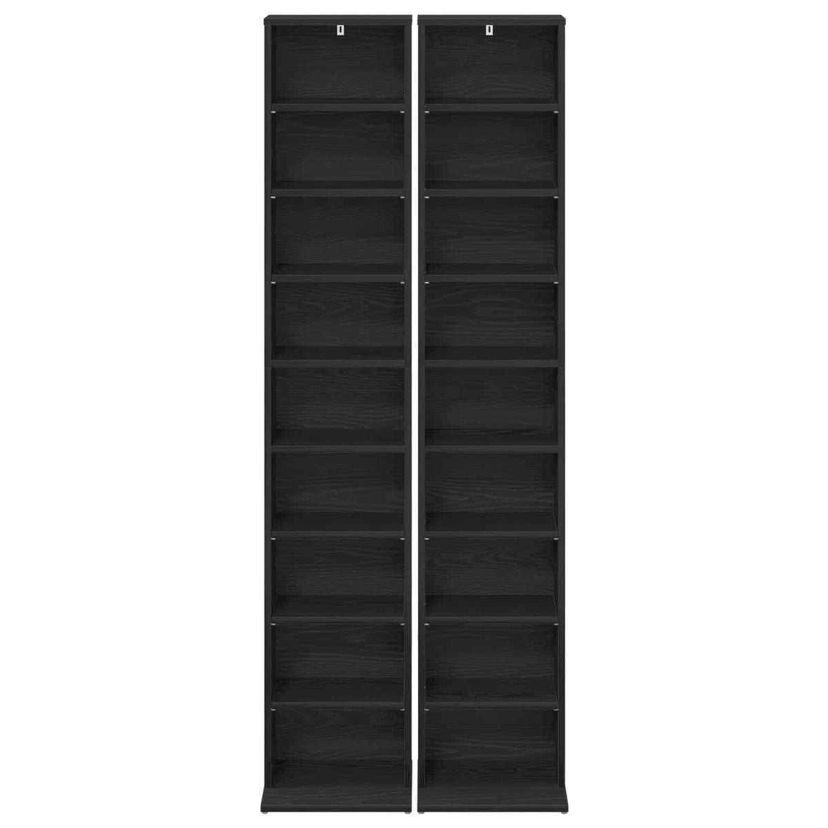 CD Skab 2 stk. Sort eg 33 x 23,5 x 175 cm Konstrueret træ