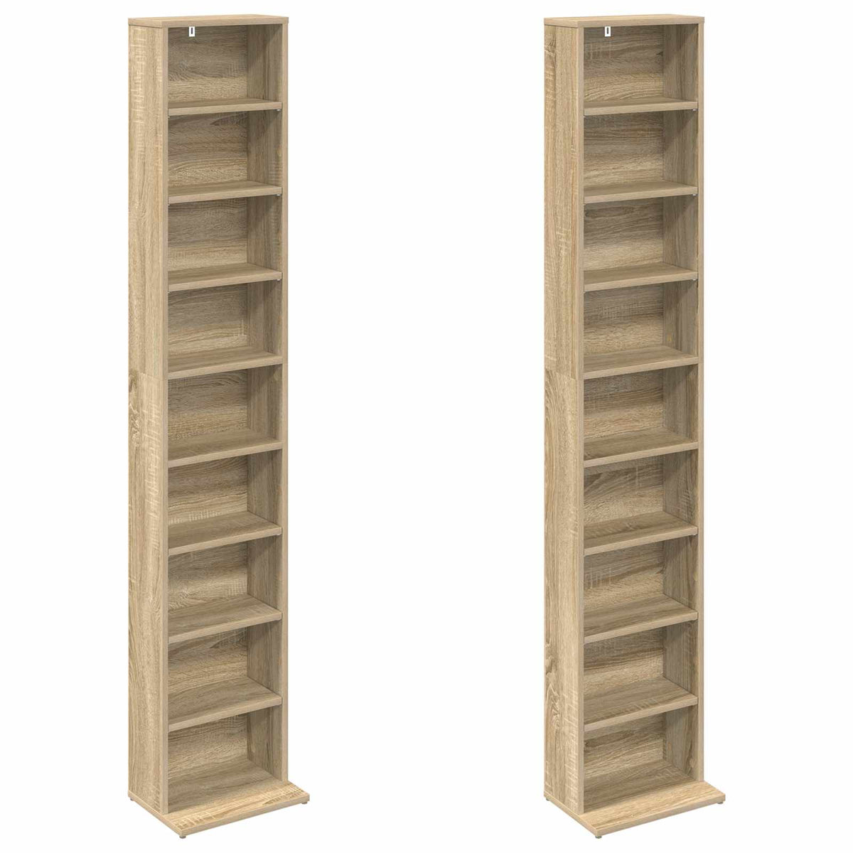 CD Skab 2 stk. Sonoma-eg 33 x 23,5 x 175 cm Konstrueret træ