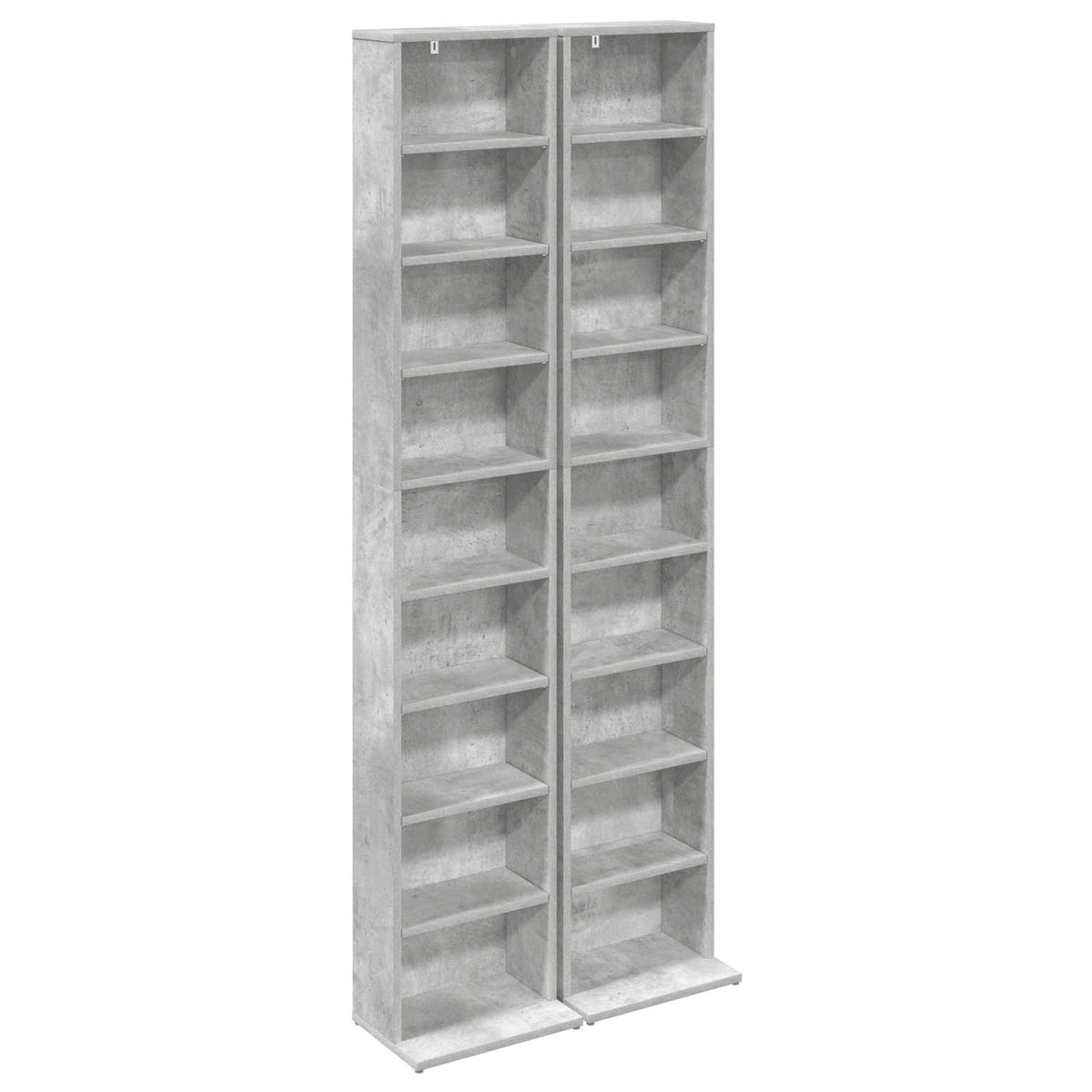 CD Skab 2 stk. Betongrå 33 x 23,5 x 175 cm Konstrueret træ