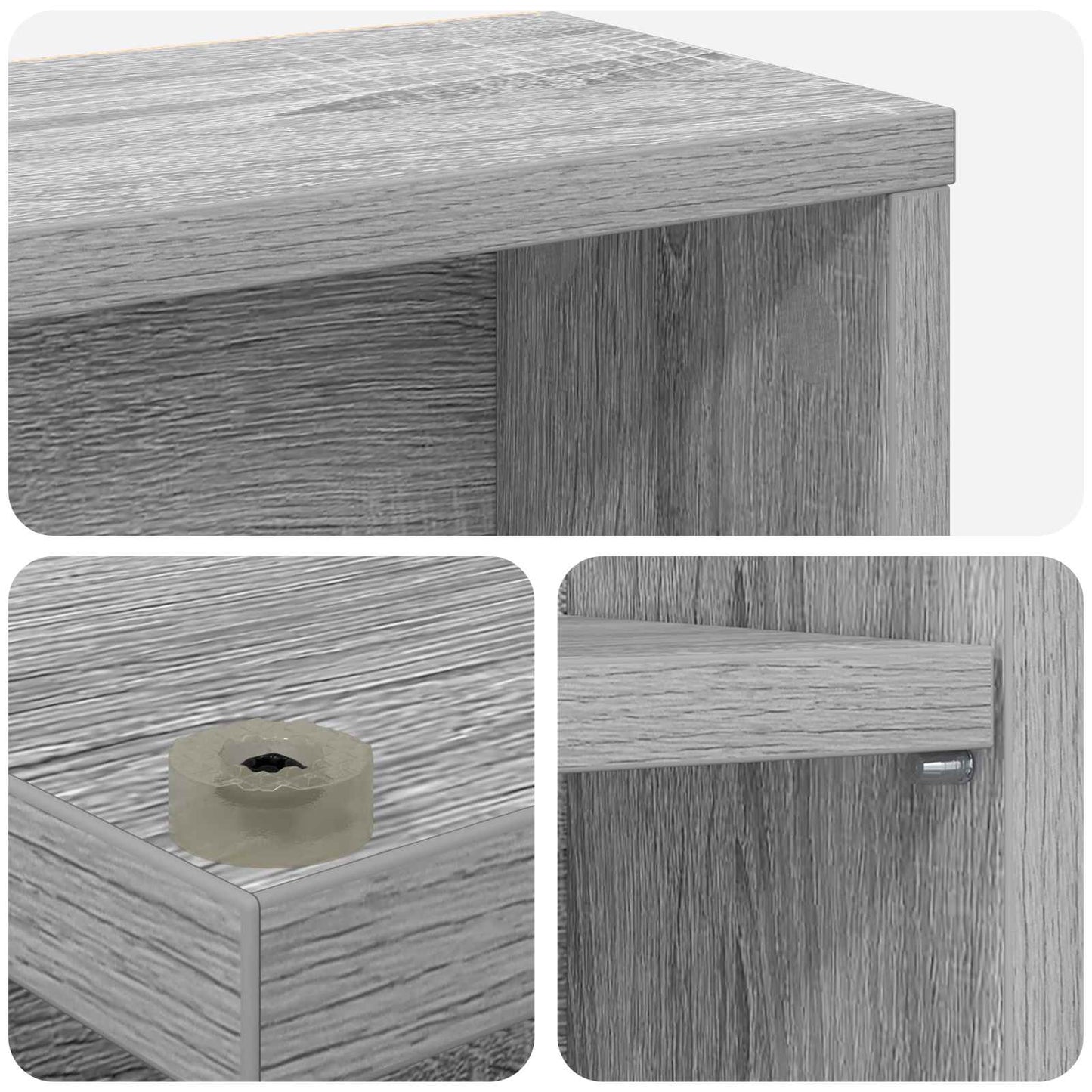 CD Skab 2 stk. Grå Sonoma 33 x 23,5 x 175 cm Konstrueret træ