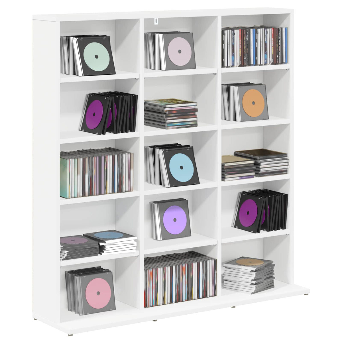 CD Skab Hvid 96 x 23,5 x 97,5 cm Konstrueret træ