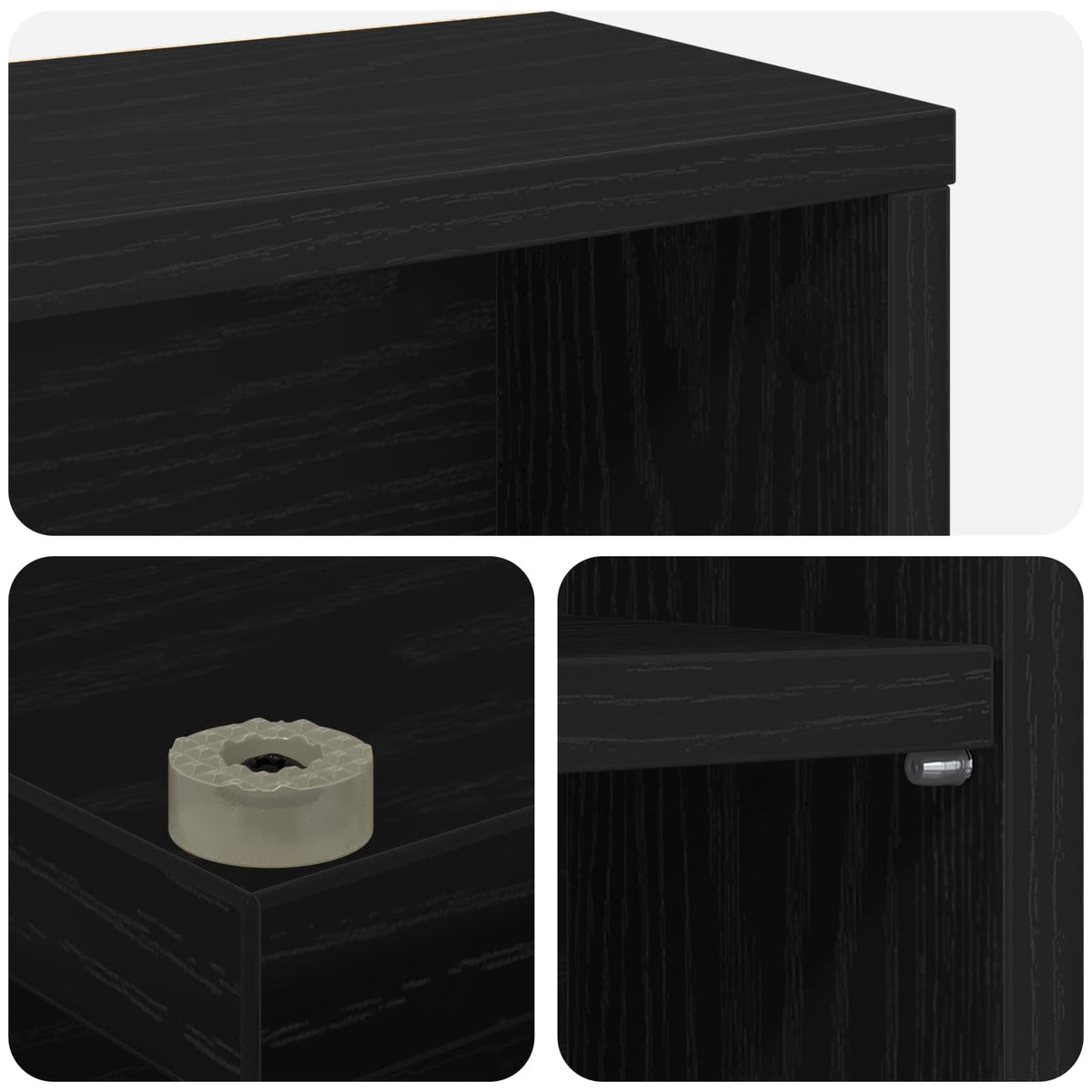 CD Skab Sort eg 96 x 23,5 x 97,5 cm Konstrueret træ