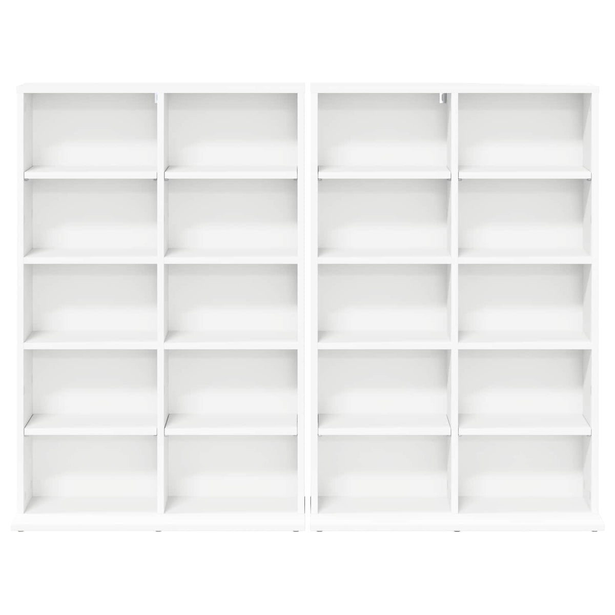 CD Skab 2 stk. Hvid 65 x 23,5 x 97,5 cm Konstrueret træ
