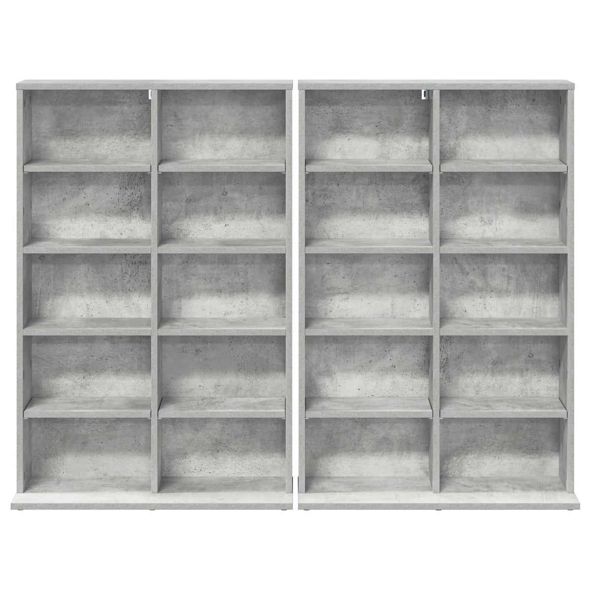 CD Skab 2 stk. Betongrå 65 x 23,5 x 97,5 cm Konstrueret træ