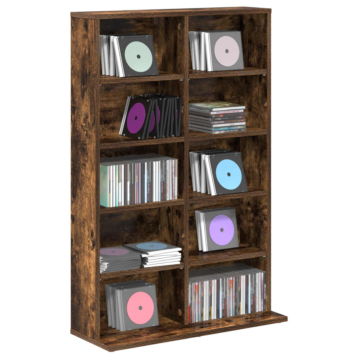 CD Skab Røget eg 65 x 23,5 x 97,5 cm Konstrueret træ