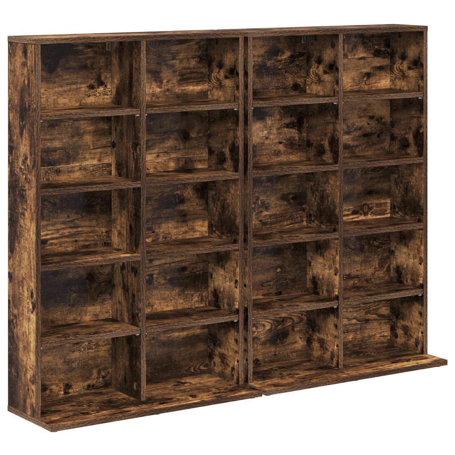 CD Skab 2 stk. Røget eg 65 x 23,5 x 97,5 cm Konstrueret træ