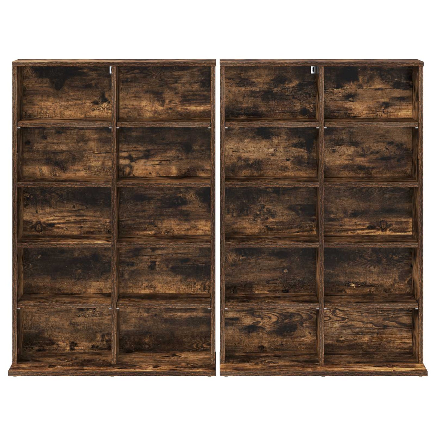 CD Skab 2 stk. Røget eg 65 x 23,5 x 97,5 cm Konstrueret træ