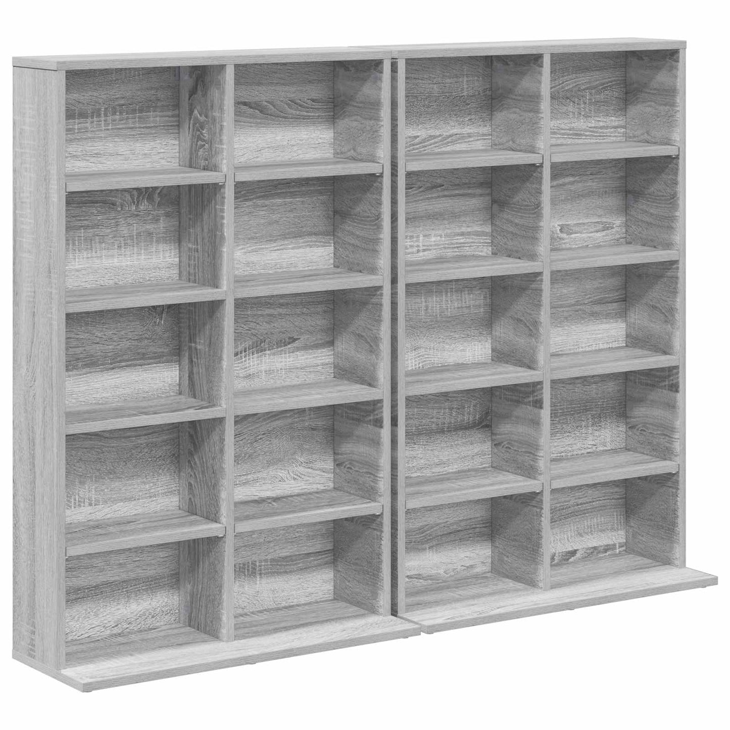 CD Skab 2 stk. Grå Sonoma 65 x 23,5 x 97,5 cm Konstrueret træ