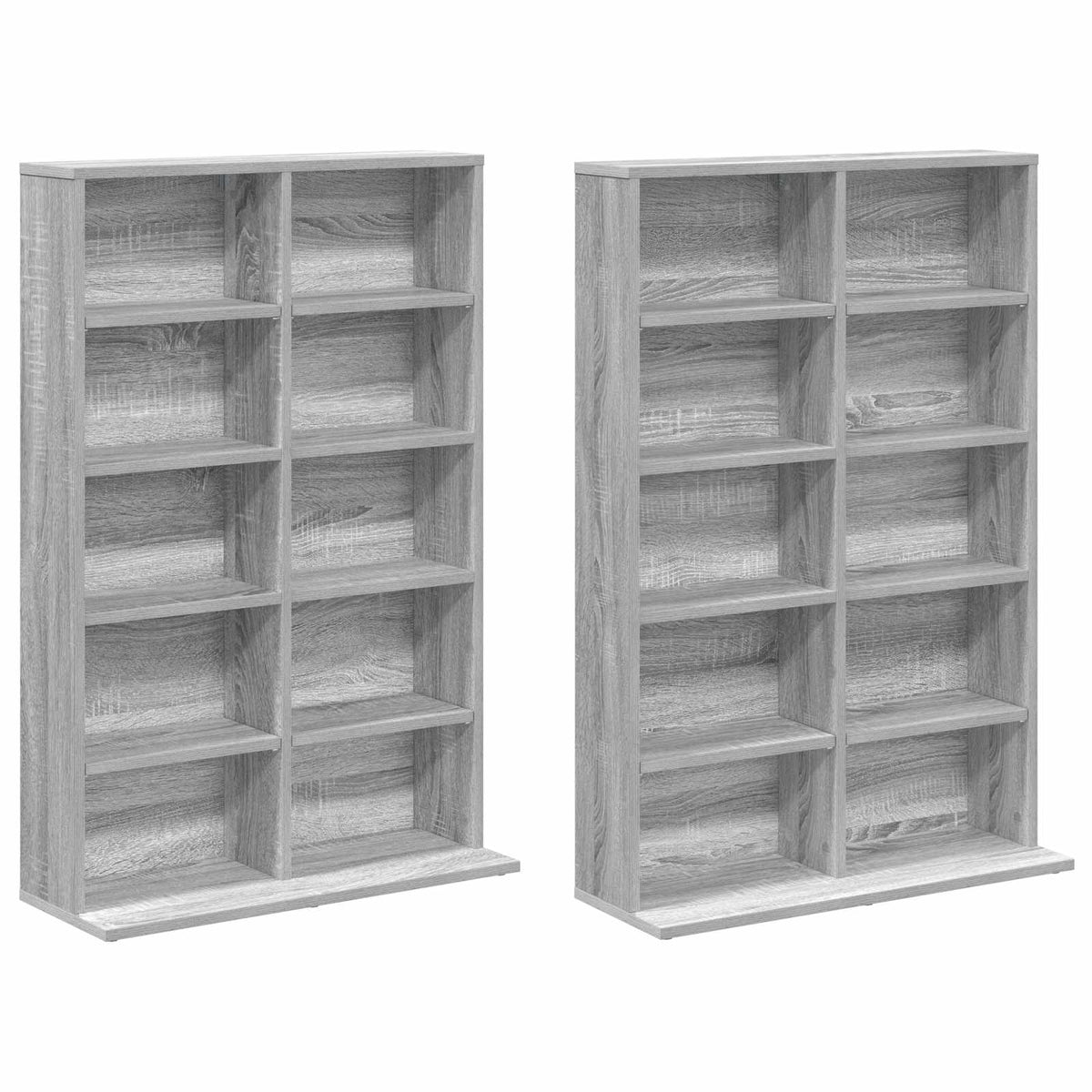 CD Skab 2 stk. Grå Sonoma 65 x 23,5 x 97,5 cm Konstrueret træ