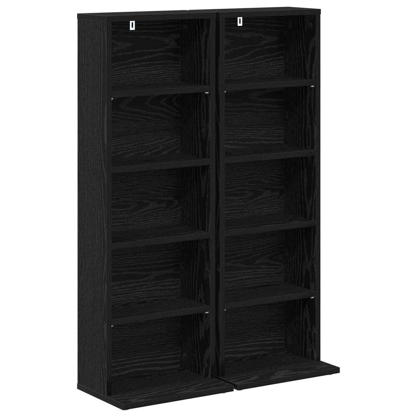 CD Skab 2 stk. Sort eg 33 x 23,5 x 97,5 cm Konstrueret træ