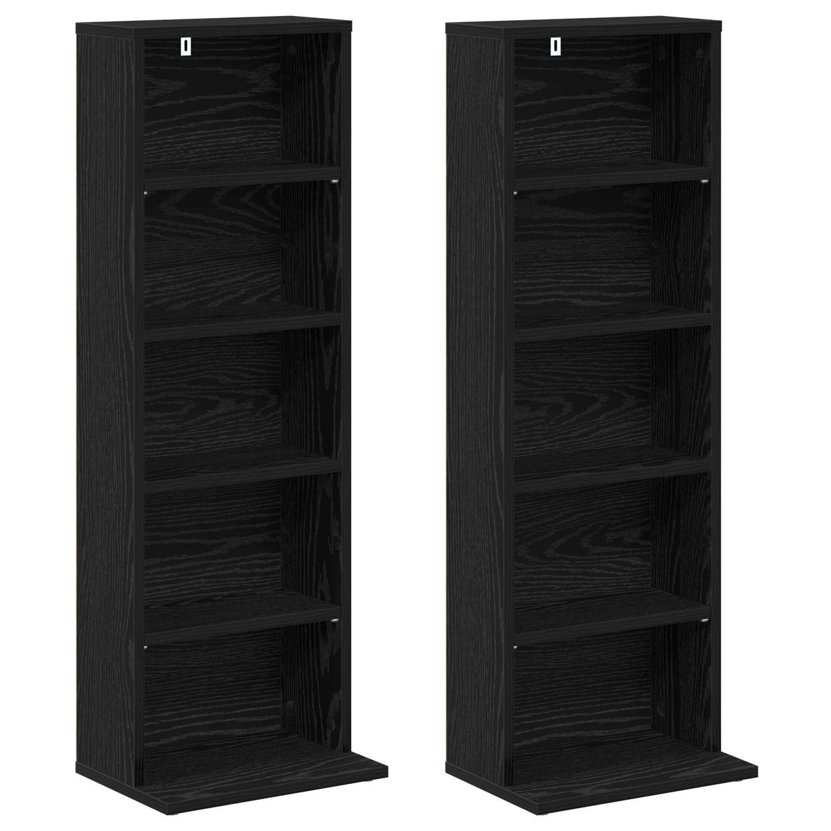 CD Skab 2 stk. Sort eg 33 x 23,5 x 97,5 cm Konstrueret træ