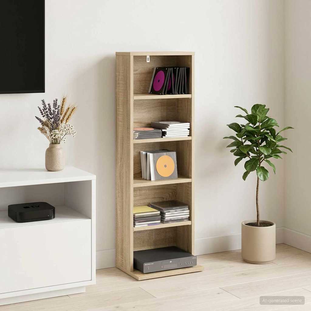 CD Skab Sonoma-eg 33 x 23,5 x 97,5 cm Konstrueret træ