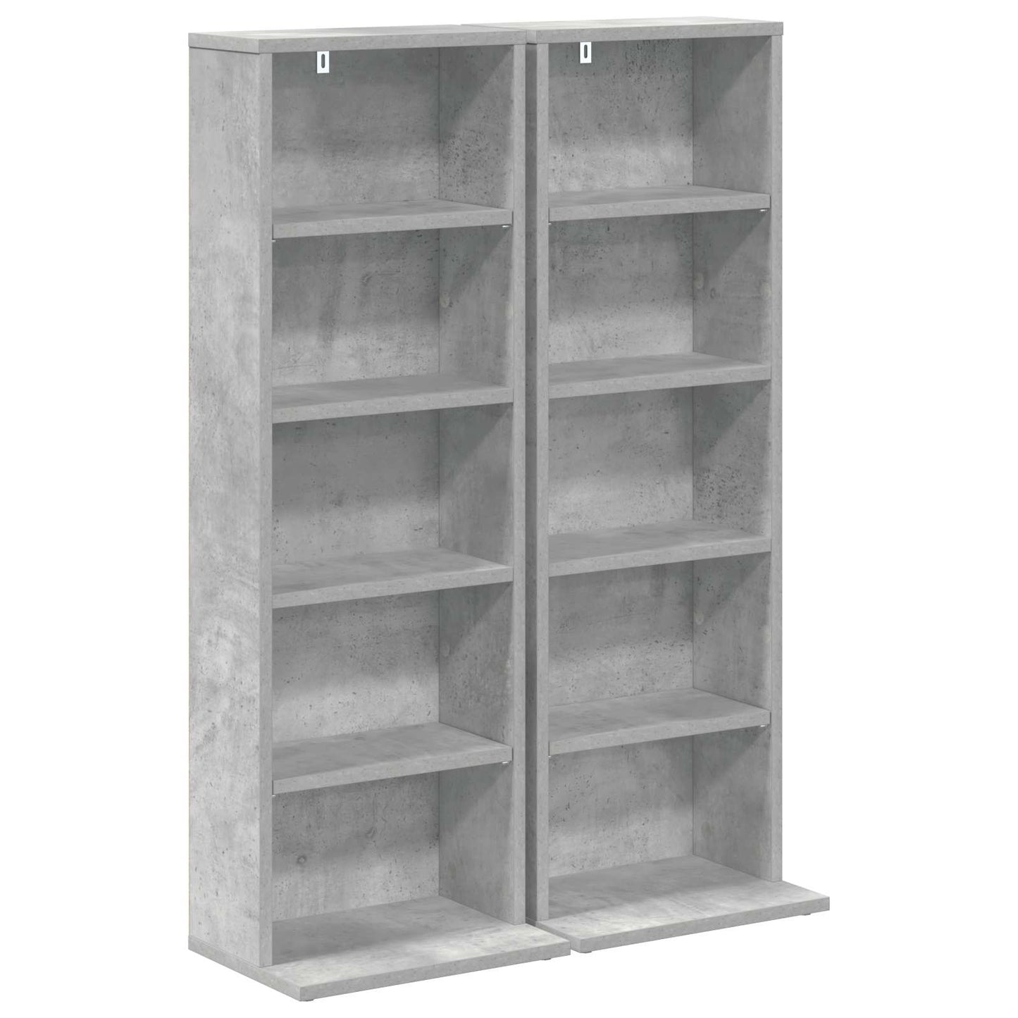 CD Skab 2 stk. Betongrå 33 x 23,5 x 97,5 cm Konstrueret træ