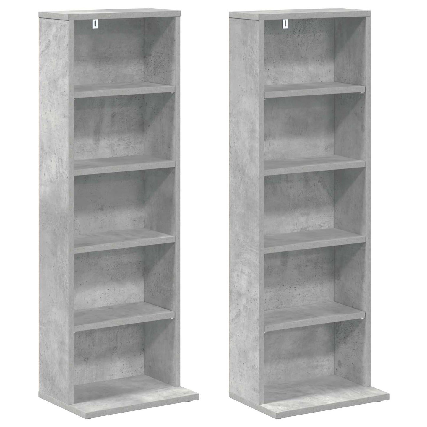 CD Skab 2 stk. Betongrå 33 x 23,5 x 97,5 cm Konstrueret træ