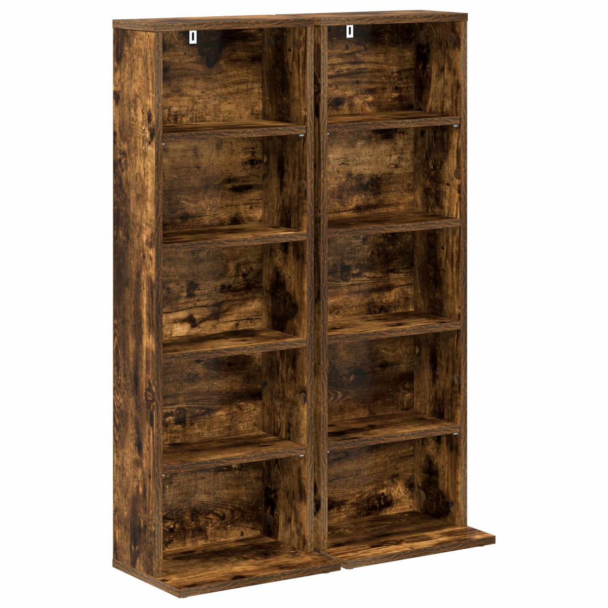 CD Skab 2 stk. Røget eg 33 x 23,5 x 97,5 cm Konstrueret træ