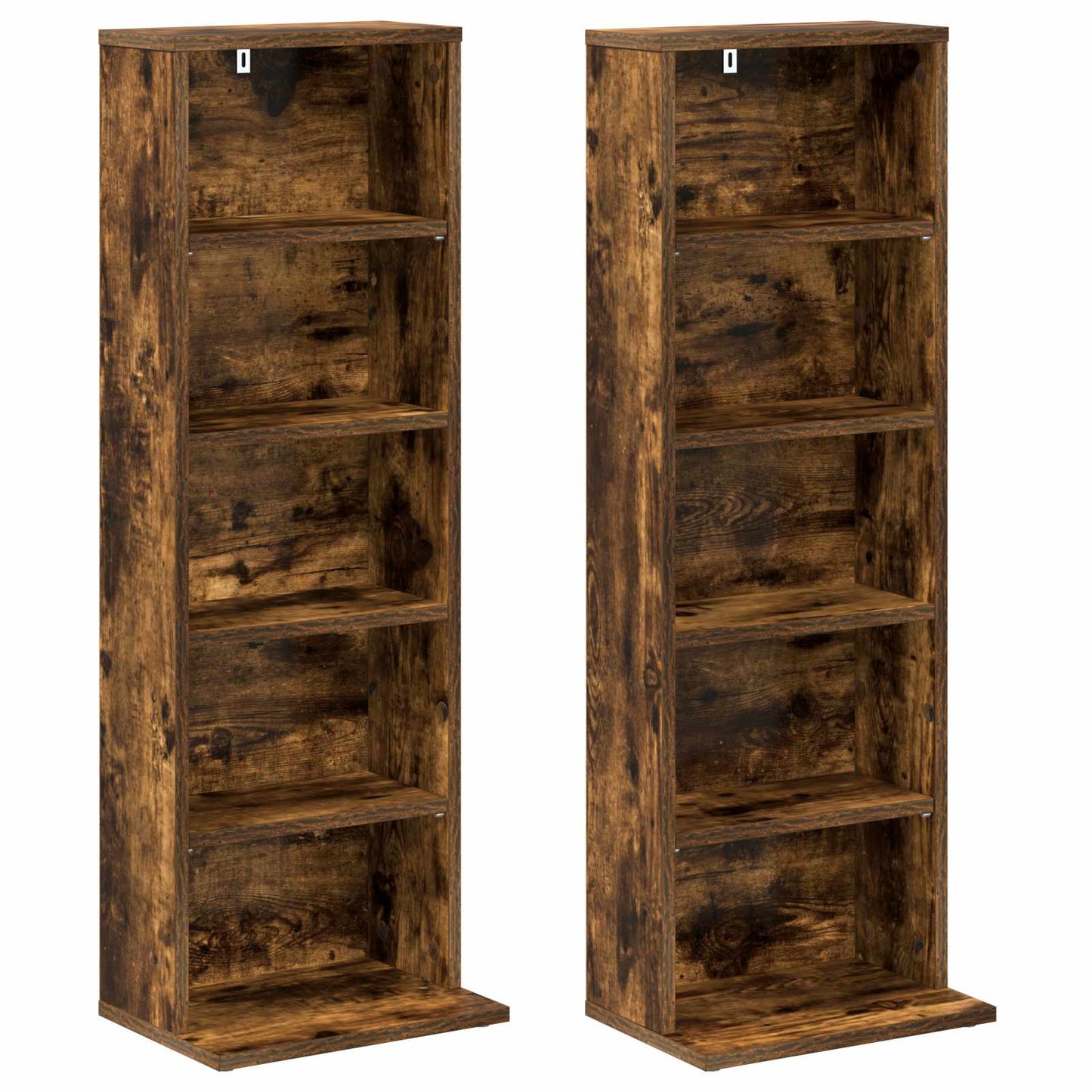 CD Skab 2 stk. Røget eg 33 x 23,5 x 97,5 cm Konstrueret træ