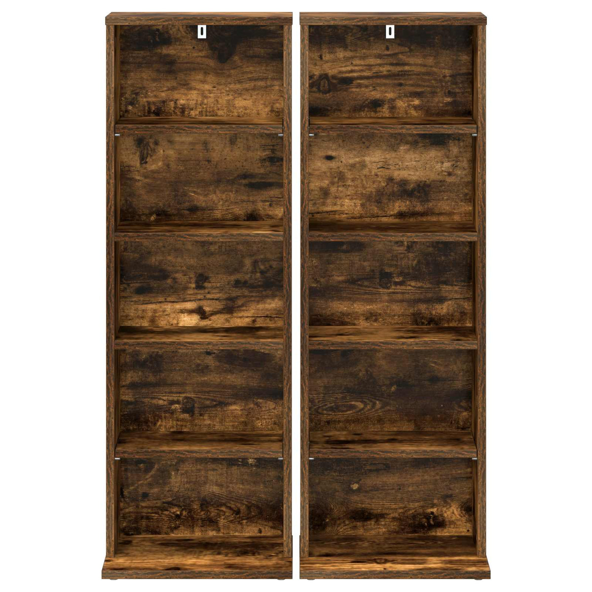 CD Skab 2 stk. Røget eg 33 x 23,5 x 97,5 cm Konstrueret træ