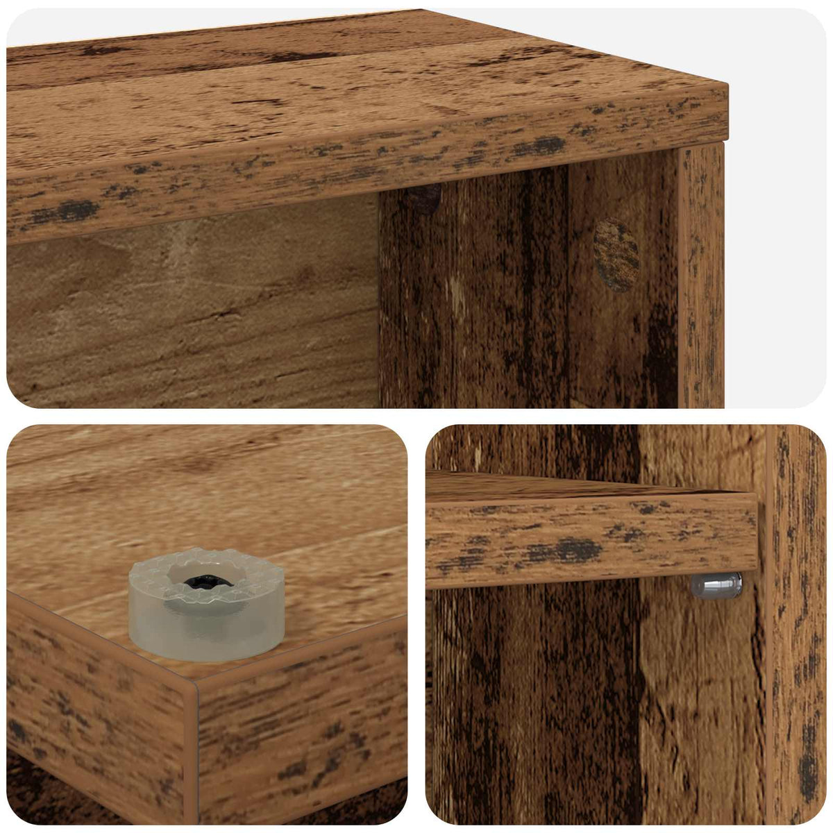 CD Skab 2 stk. Gammelt træ 33 x 23,5 x 97,5 cm Konstrueret træ