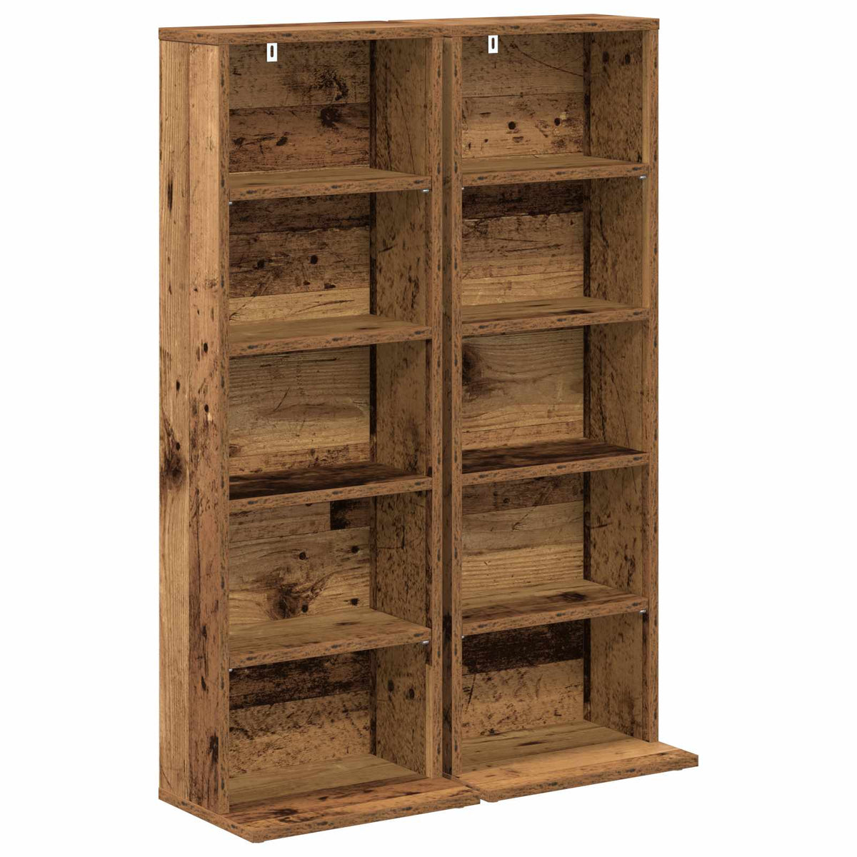 CD Skab 2 stk. Gammelt træ 33 x 23,5 x 97,5 cm Konstrueret træ