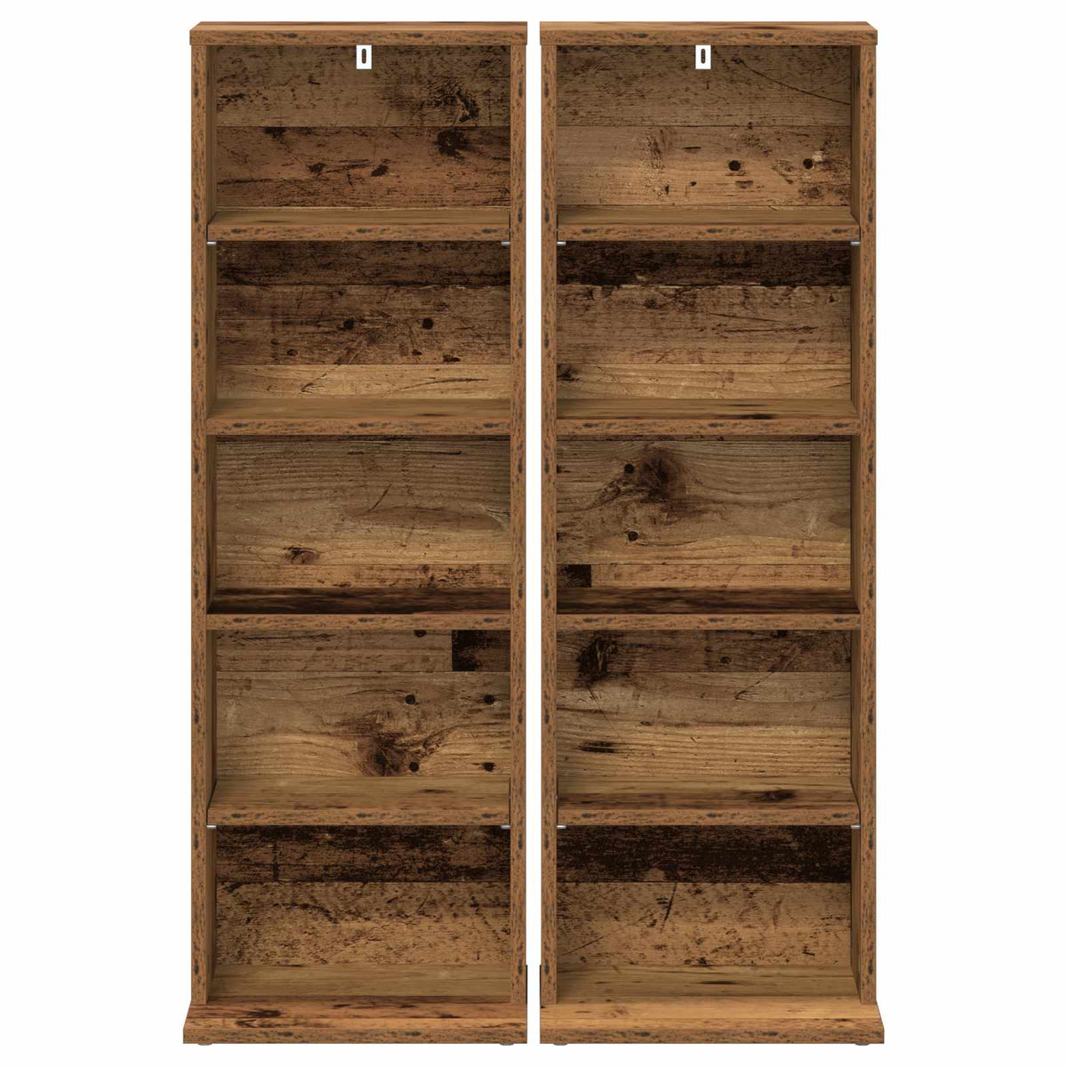 CD Skab 2 stk. Gammelt træ 33 x 23,5 x 97,5 cm Konstrueret træ