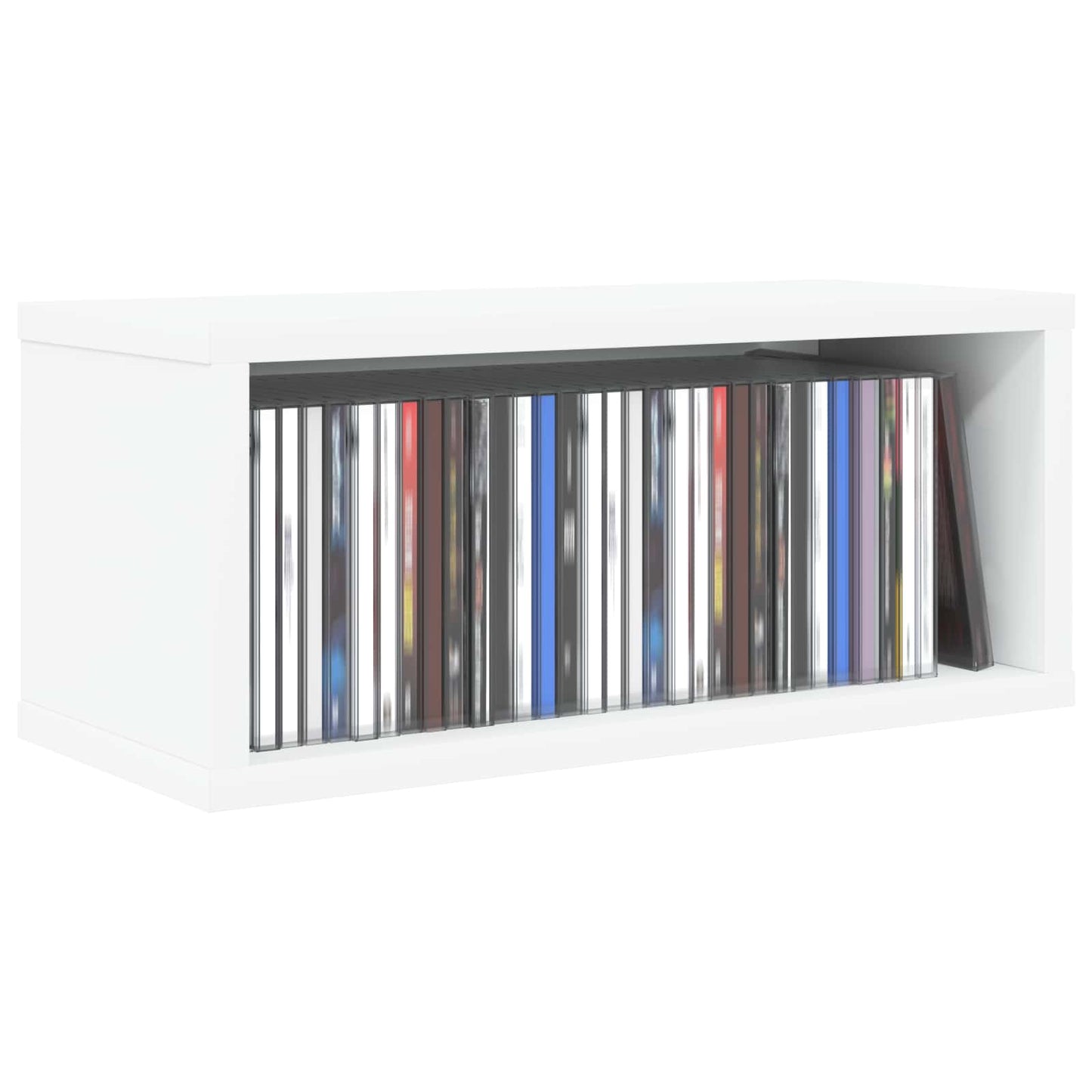 CD Opbevaringsrække Hvid 40 x 17 x 17 cm Konstrueret træ