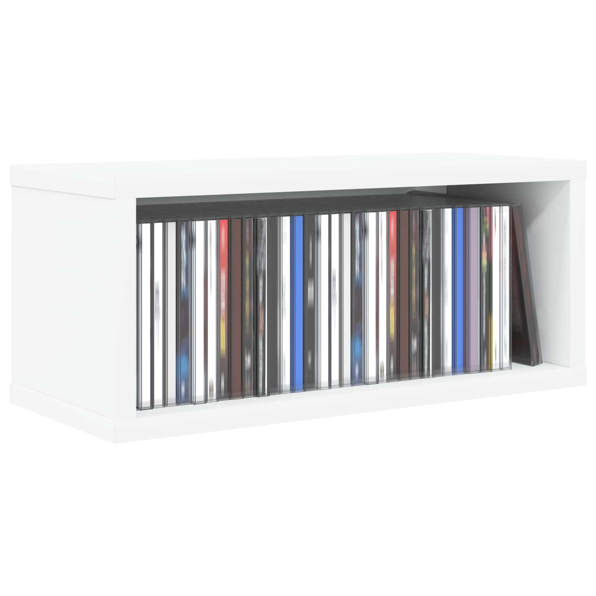 CD Opbevaringsrække 2 stk. Hvid 40 x 17 x 17 cm Konstrueret træ