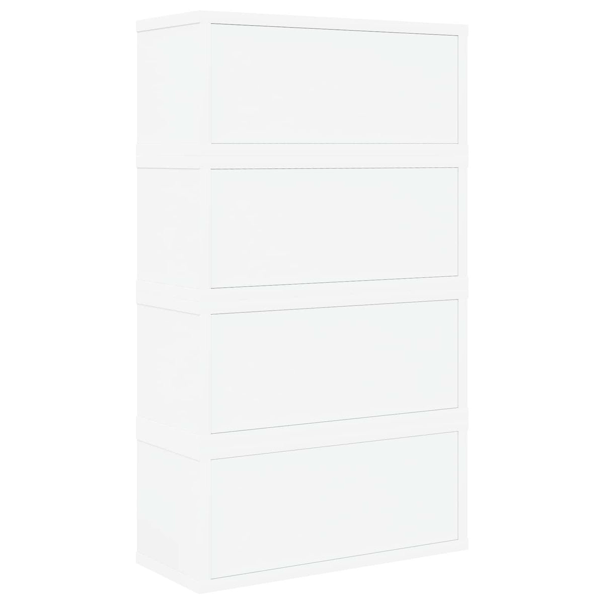 CD Opbevaringsrække 4 stk. Hvid 40 x 17 x 17 cm Konstrueret træ
