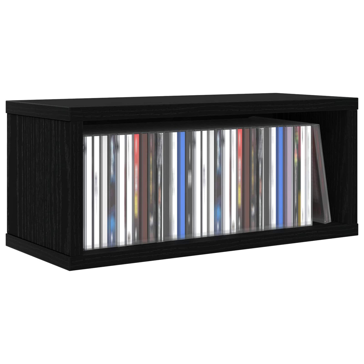CD Opbevaringsrække Sort eg 40 x 17 x 17 cm Konstrueret træ