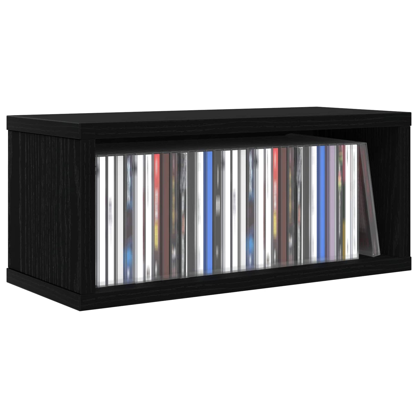 CD Opbevaringsrække 2 stk. Sort eg 40 x 17 x 17 cm